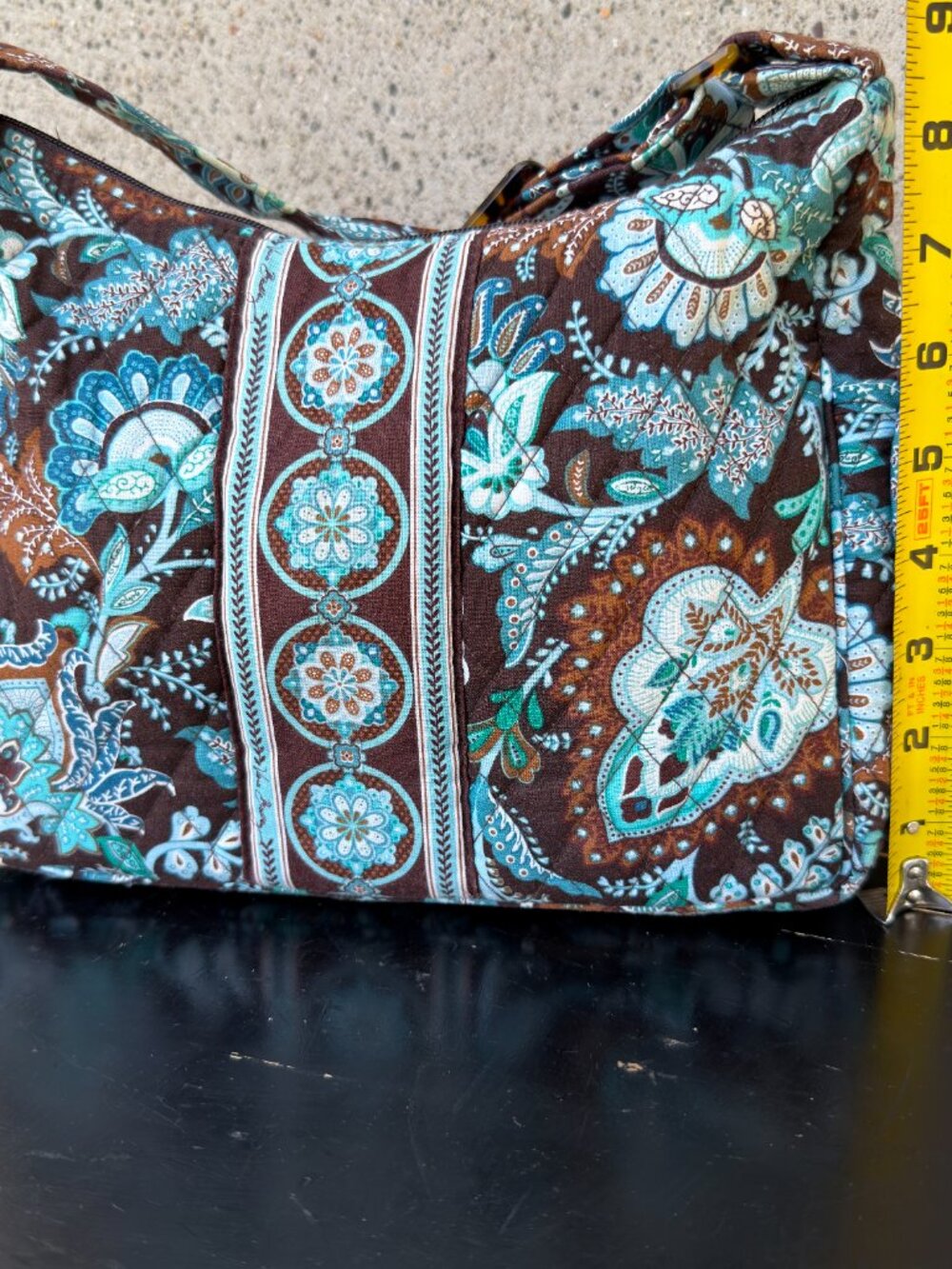 Vera Bradley On the Go JAVA BLUE crossbody bag hobo shoulder purse - Picture 10 of 13